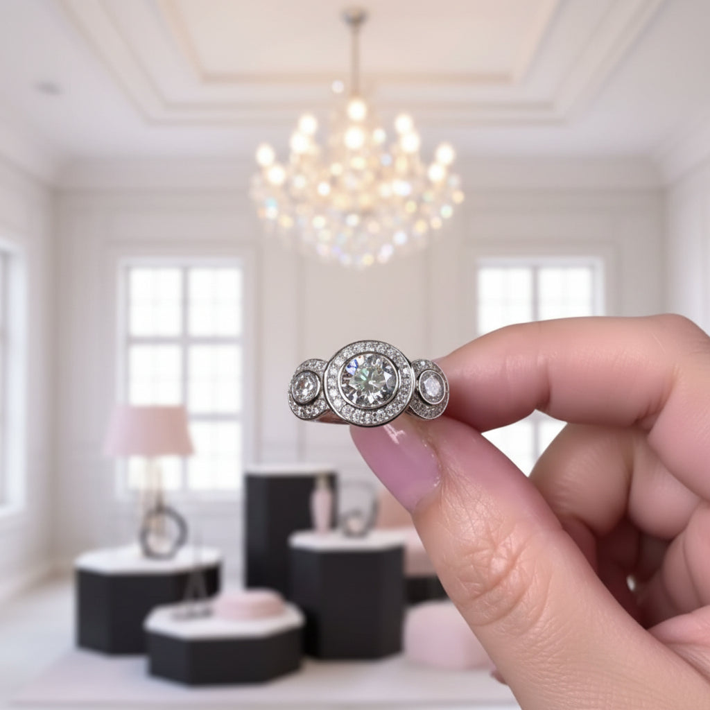 Art Deco 2.50ct Diamond Option Engagement Ring-Black Diamonds New York