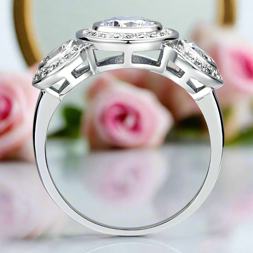 Art Deco 2.50ct Diamond Engagement Ring-Black Diamonds New York