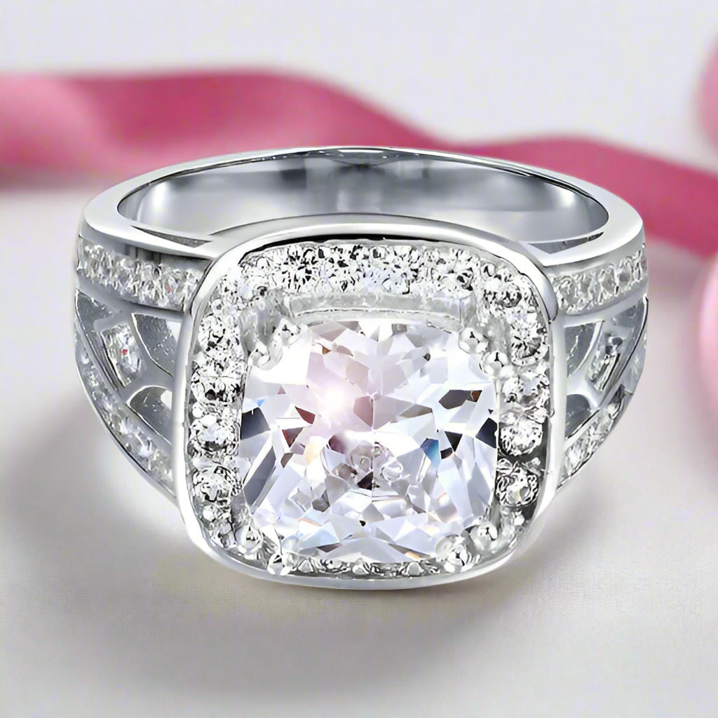 Art Deco 4.0 ct Cushion-Cut Diamond Engagement Ring-Black Diamonds New York