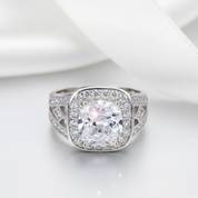 Art Deco 4.0 ct Cushion-Cut Diamond Option Engagement Ring-Black Diamonds New York