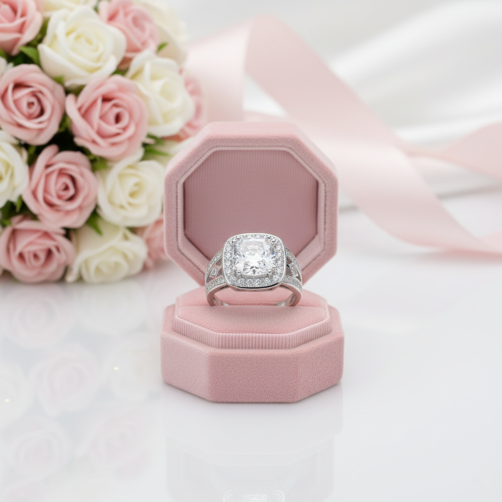 Art Deco 4.0 ct Cushion-Cut Diamond Option Engagement Ring-Black Diamonds New York
