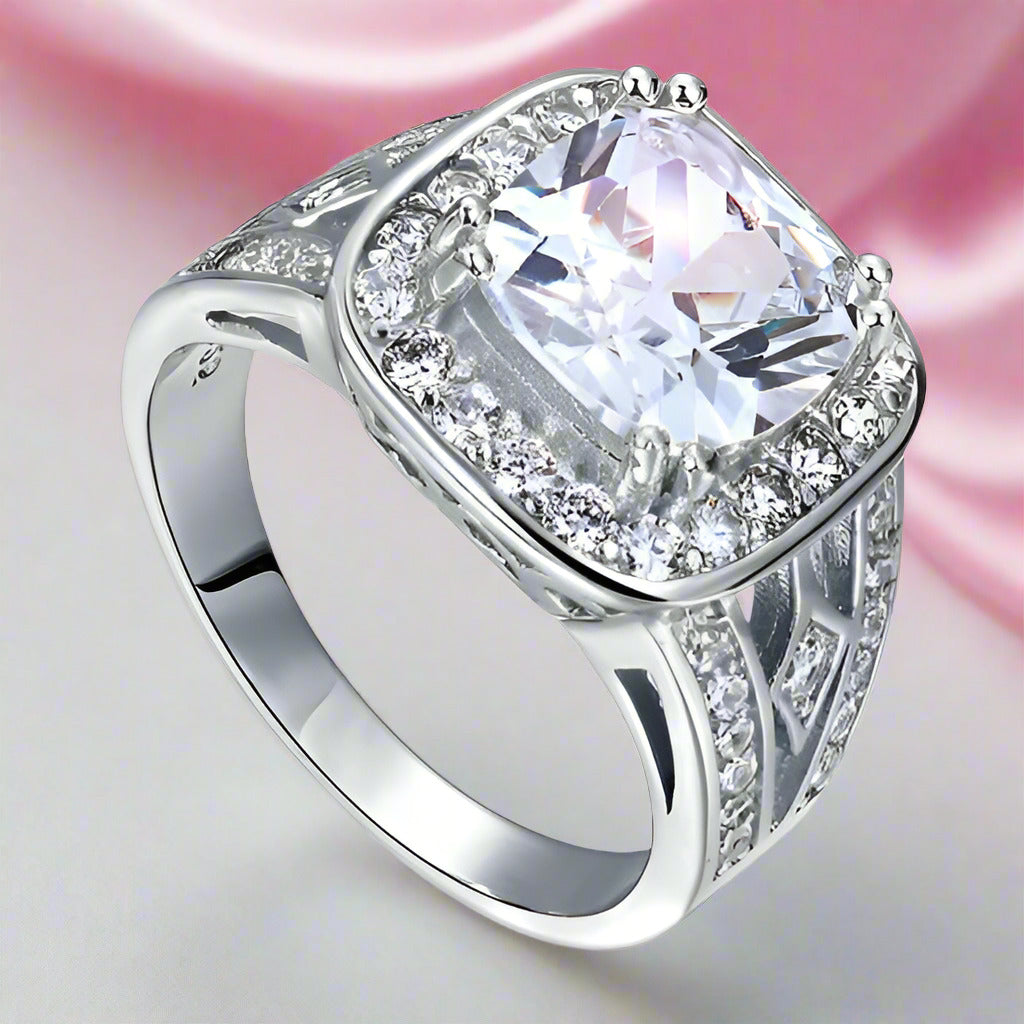 Art Deco 4.0 ct Cushion-Cut Diamond Engagement Ring-Black Diamonds New York