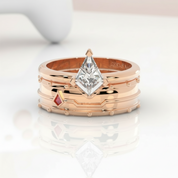 Assassin's Promise Ring Set (Women)- 14k Yellow Gold Video Game Inspired Rings-Black Diamonds New York