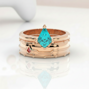 Assassin's Promise Ring Set (Women)- 14k Yellow Gold Video Game Inspired Rings-Black Diamonds New York