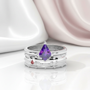 Assassin's Promise Ring Set (Women)- 14k Yellow Gold Video Game Inspired Rings-Black Diamonds New York