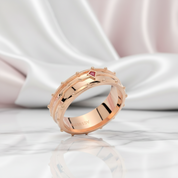 Assasin's Promise Ring Band (Unisex)- 14k Yellow Gold Video Game Inspired Rings-Black Diamonds New York