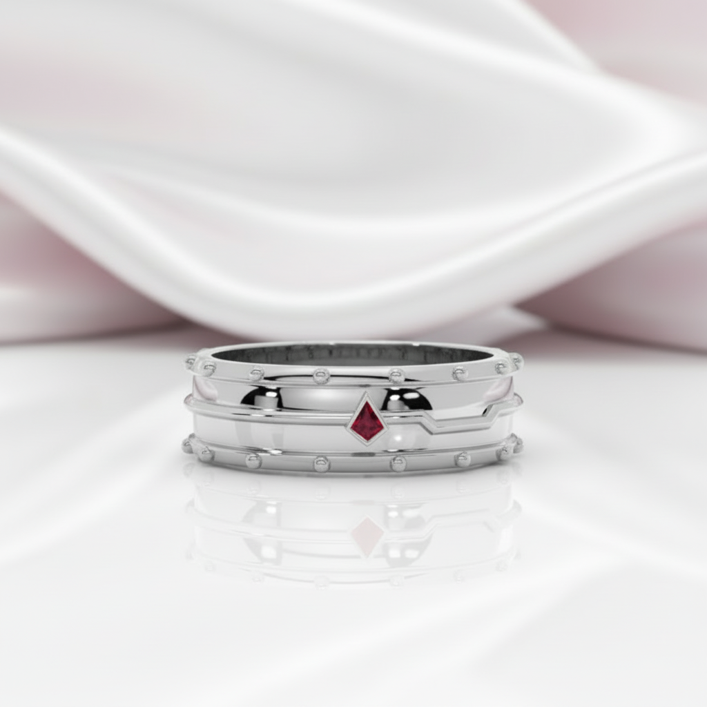 Assasin's Promise Ring Band (Unisex)- 14k Yellow Gold Video Game Inspired Rings-Black Diamonds New York