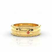 Assasin's Promise Ring Band (Unisex)- 14k Yellow Gold Video Game Inspired Rings-Black Diamonds New York