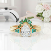 Assasin's Romance Engagement Ring (Women)- 14k Yellow Gold Video Game Inspired Rings-Black Diamonds New York