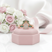 Assasin's Romance Engagement Ring (Women)- 14k Yellow Gold Video Game Inspired Rings-Black Diamonds New York