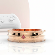 Assasin's Romance (Unisex)- 14k Yellow Gold Video Game Inspired Rings-Black Diamonds New York