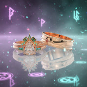 Assasin's Romance Engagement Ring- 14k Yellow Gold Video Game Inspired Rings-Black Diamonds New York