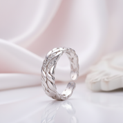 Aster Flower Petals Band-Black Diamonds New York