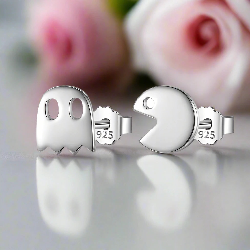 Asymmetric Little Devil Stud Earrings-Black Diamonds New York