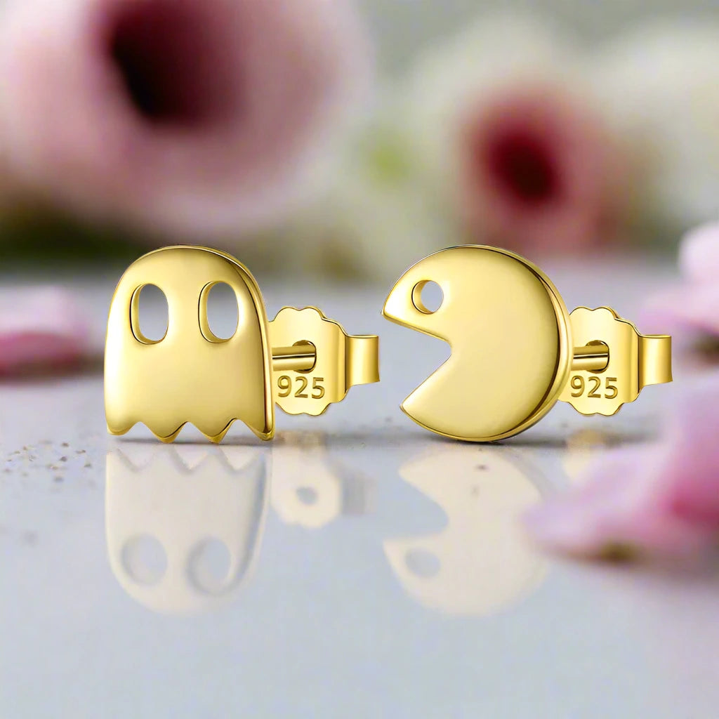 Asymmetric Little Devil Stud Earrings-Black Diamonds New York