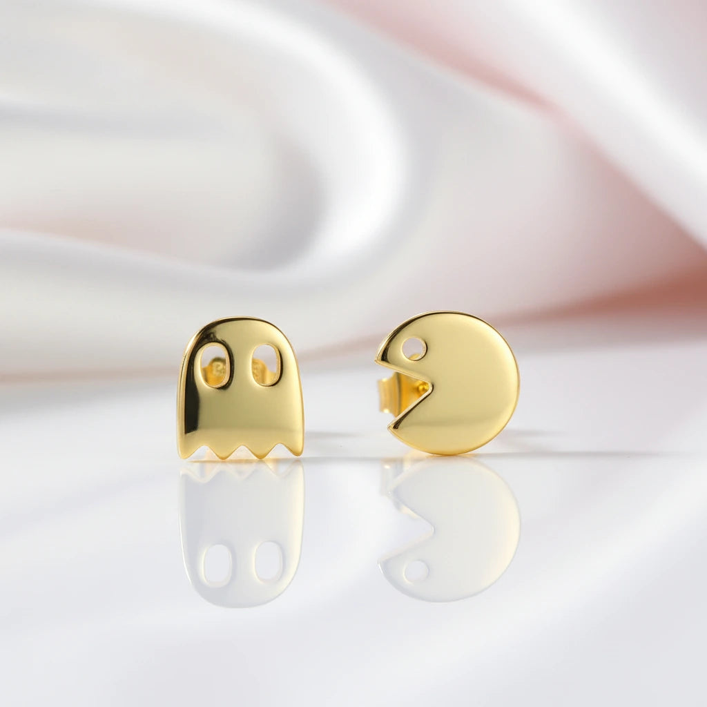 Asymmetric Little Devil Stud Earrings-Black Diamonds New York
