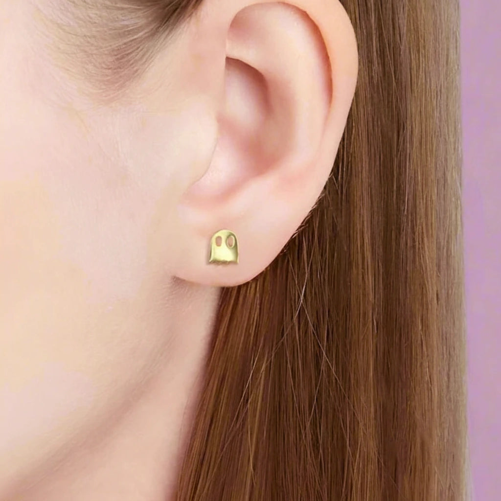 Asymmetric Little Devil Stud Earrings-Black Diamonds New York