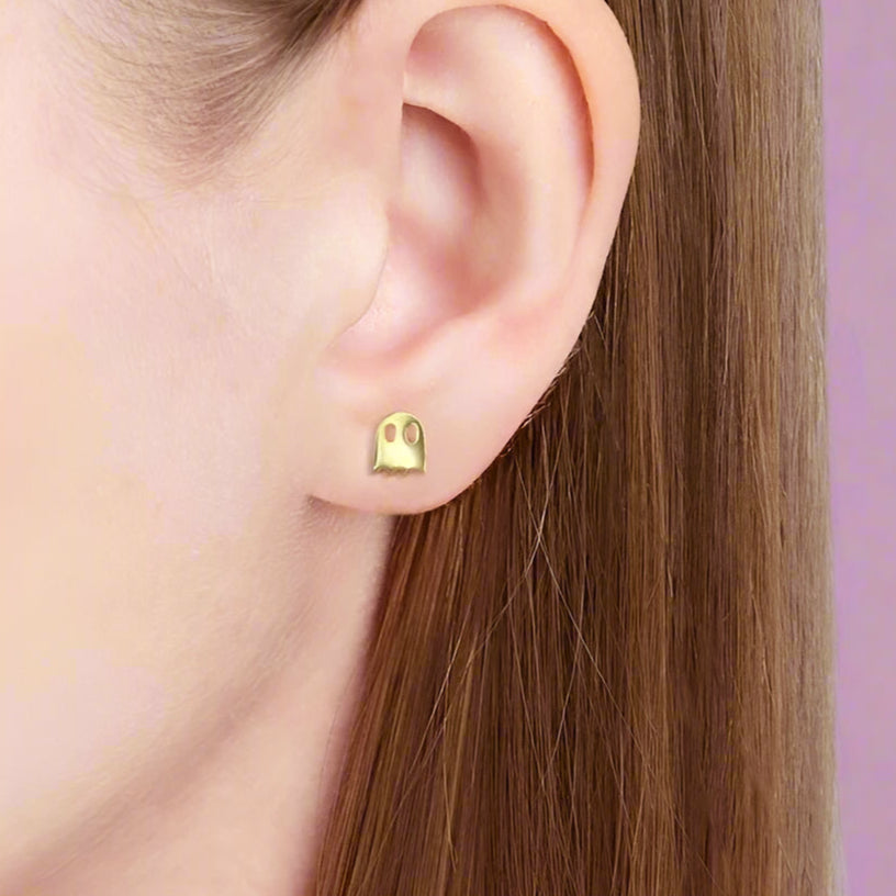 Asymmetric Little Devil Stud Earrings-Black Diamonds New York