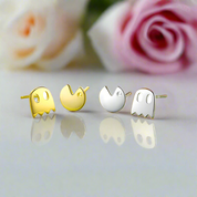 Asymmetric Little Devil Stud Earrings-Black Diamonds New York