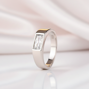 Baguette Cut Men's Wedding Band-Black Diamonds New York