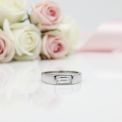 Baguette Cut Men's Wedding Band-Black Diamonds New York