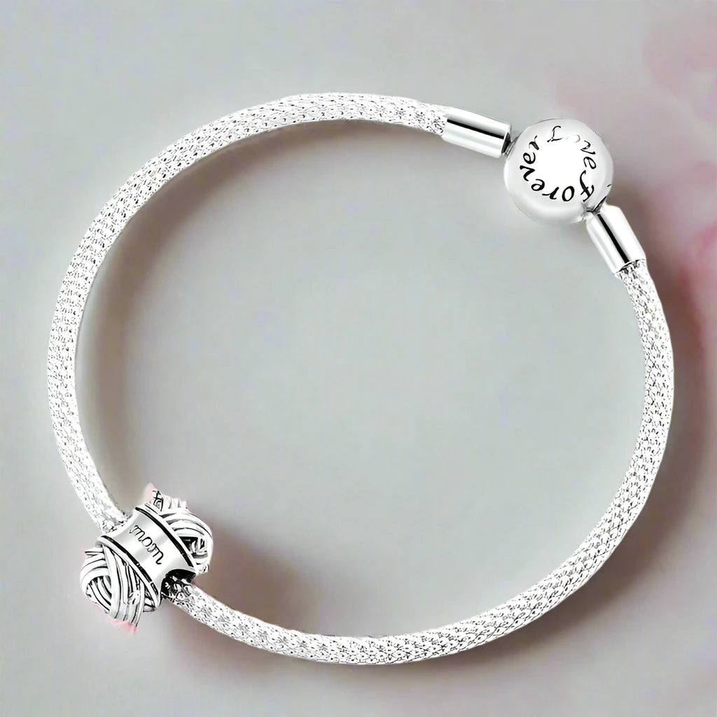 Ball of Yarn Charm with Pink Diamond-Black Diamonds New York