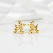Balloon Dog Screw Stud Earrings-Black Diamonds New York