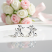 Balloon Dog Screw Stud Earrings-Black Diamonds New York