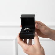 Bamboo Forest Men's Ceramic Wedding Band-Black Diamonds New York