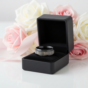 Bamboo Forest Men's Ceramic Wedding Band-Black Diamonds New York