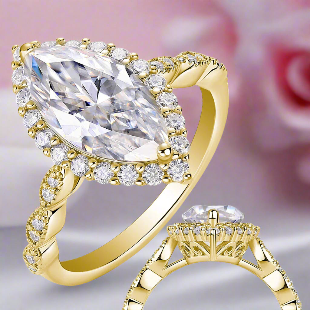 3.49 CT Marquise-Cut Diamond Engagement Ring-Black Diamonds New York