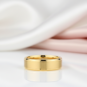 Gold Tungsten Carbide Men's Wedding Band-Black Diamonds New York