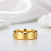 Gold Tungsten Carbide Men's Wedding Band-Black Diamonds New York