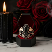 Wings Of Eternity- Coffin Cut Diamond Bat Wings Wedding Rings-Black Diamonds New York