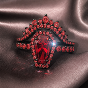 Best Love Rings- Rare Coffin Cut Diamond Option 14k Gold Gothic Ring Set-Black Diamonds New York