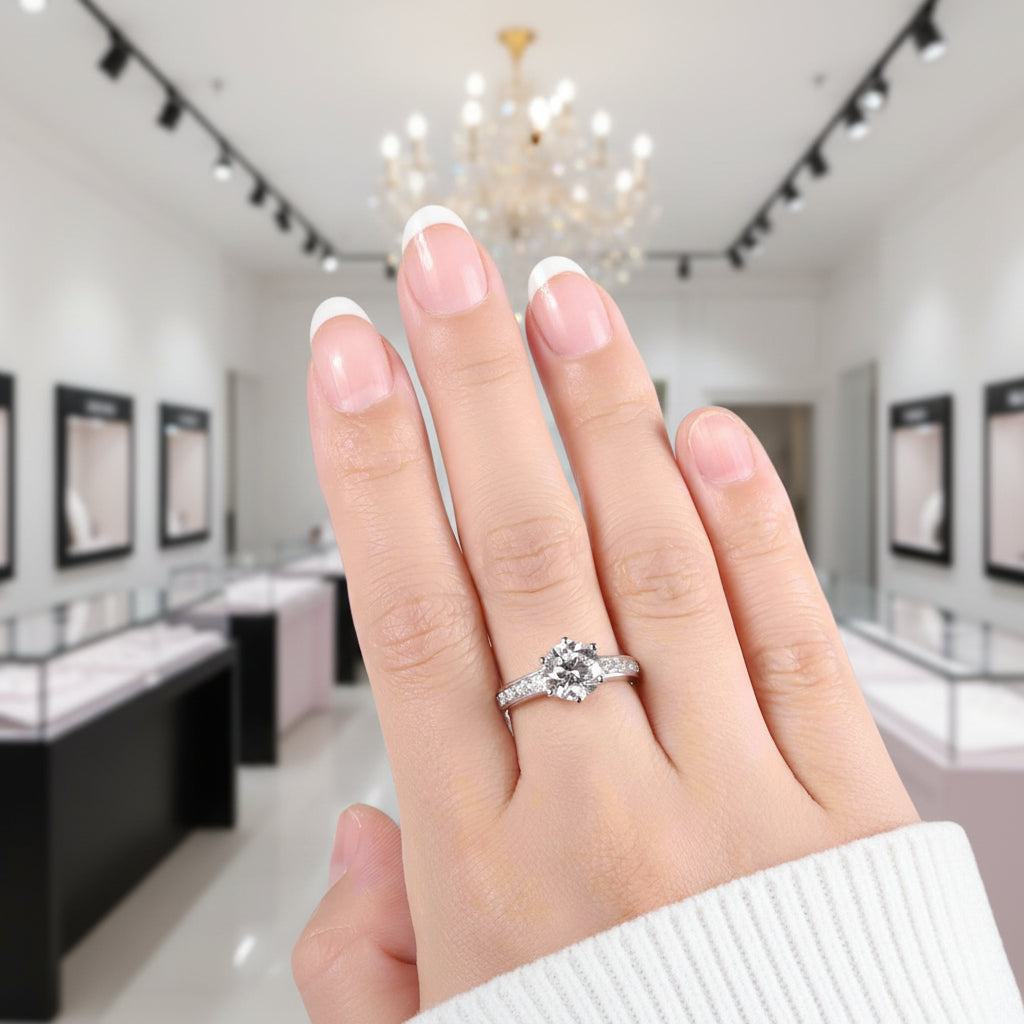 2.0 Ct Round Diamond Option Engagement Ring Set-Black Diamonds New York