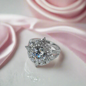 18K White Gold 3.0 Ct Round Cut Diamond Engagement Ring-Black Diamonds New York