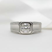 Round Cut 1.0 Ct Diamond Option Men's Ring-Black Diamonds New York