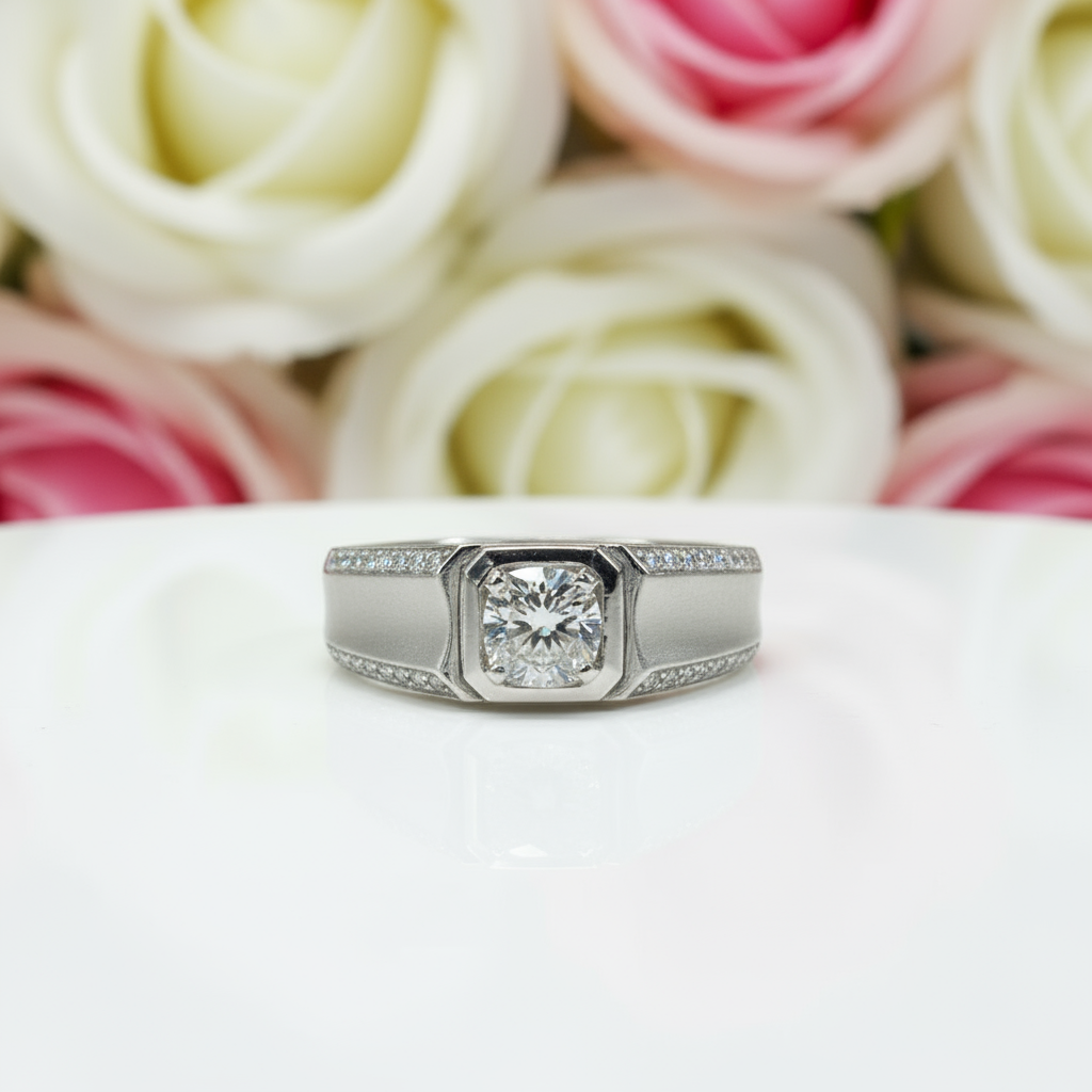 Round Cut 1.0 Ct Diamond Mens Ring-Black Diamonds New York