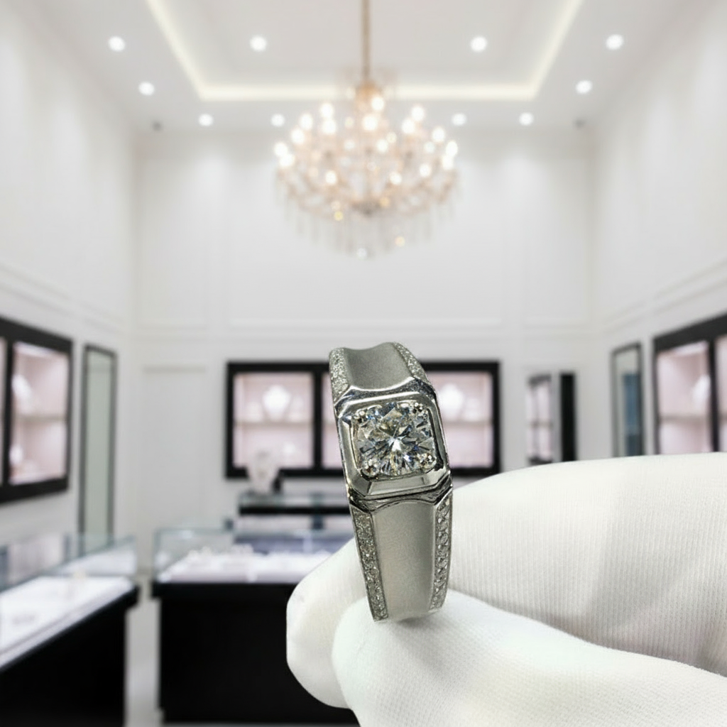 Round Cut 1.0 Ct Diamond Mens Ring-Black Diamonds New York