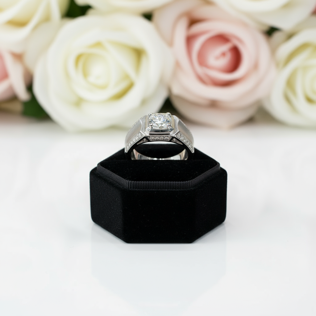 Round Cut 1.0 Ct Diamond Mens Ring-Black Diamonds New York