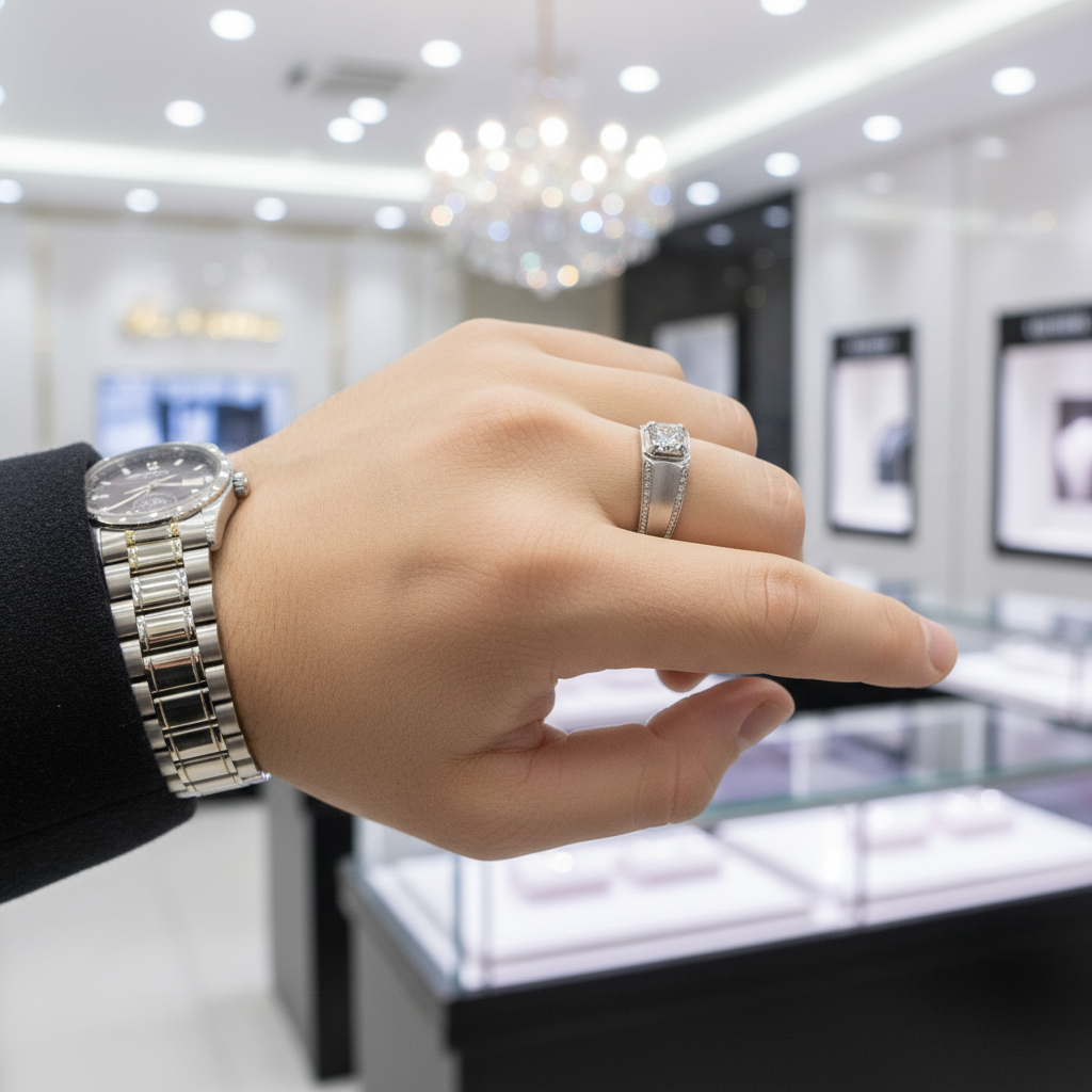 Round Cut 1.0 Ct Diamond Option Men's Ring-Black Diamonds New York