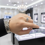 Round Cut 1.0 Ct Diamond Option Men's Ring-Black Diamonds New York