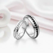 Round Diamond Option Couples Engagement Ring-Black Diamonds New York