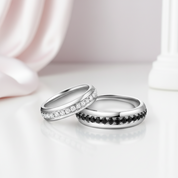 Round Diamond Option Couples Engagement Ring-Black Diamonds New York