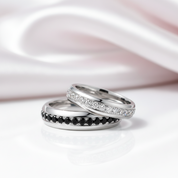 Round Diamond Option Couples Engagement Ring-Black Diamonds New York