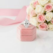 Classic Oval-cut Diamond White Gold Engagement Ring-Black Diamonds New York