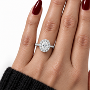 Oval Diamond Option Halo Engagement Ring-Black Diamonds New York
