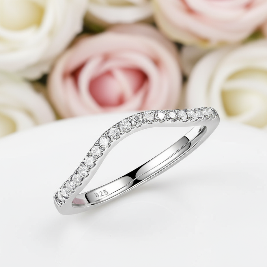 Single Stackable Curve Diamond Ring-Black Diamonds New York