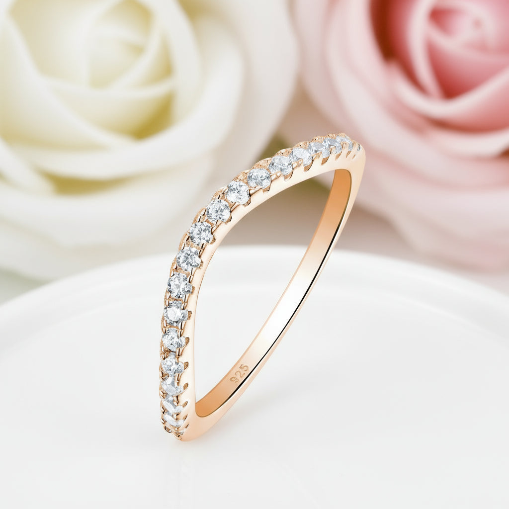 Single Stackable Curve Diamond Ring-Black Diamonds New York